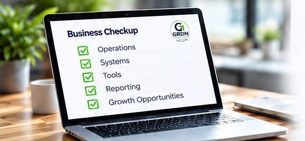 Business Checkup example on a laptop